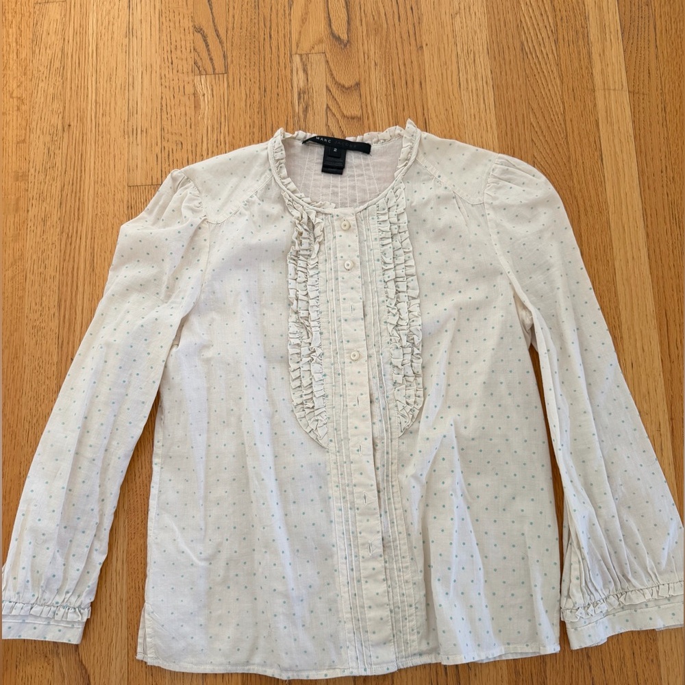 Marc Jacobs Cream Ruffled Blouse